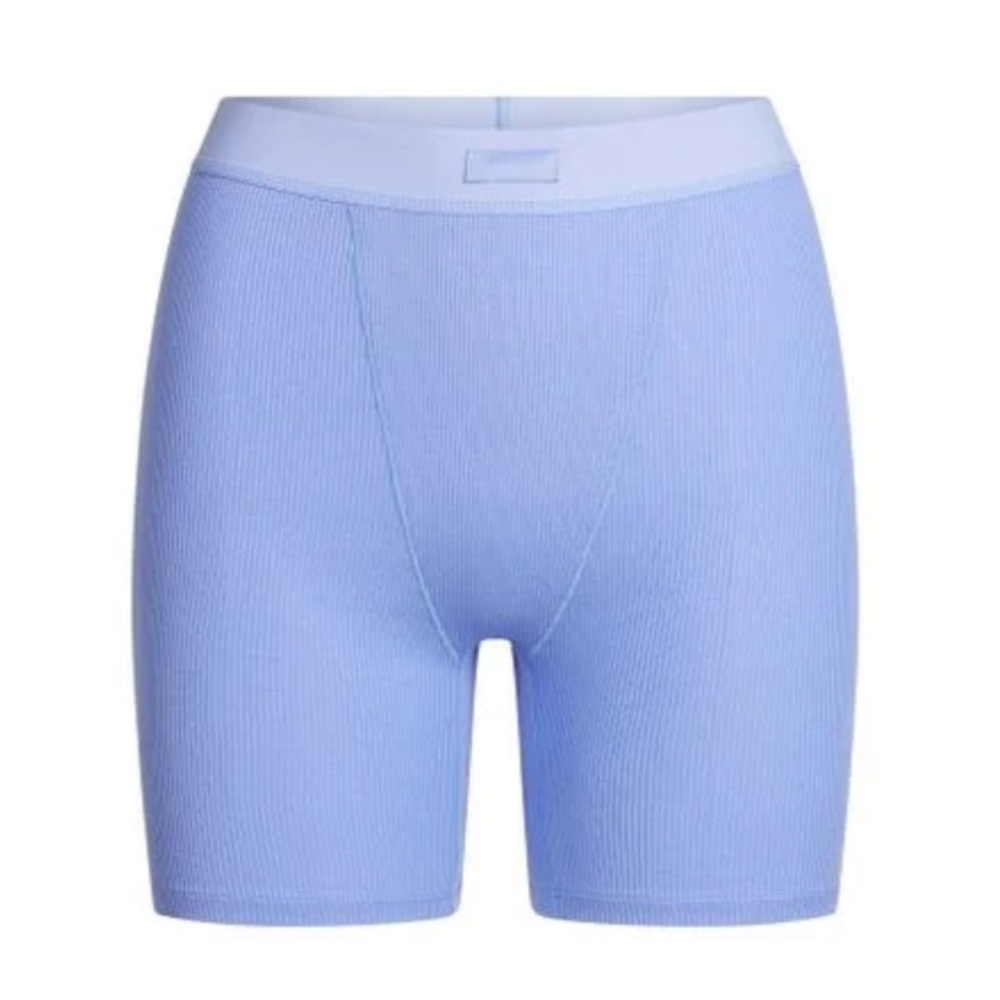 NWT SKIMS Cotton Rib Boxers in Blue Violet size XL